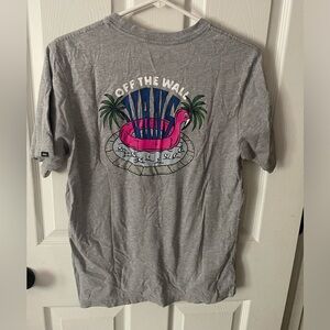 Vans Pool Party Flamingo Short Sleeve Gray Tee Shirt Youth XL (14+)